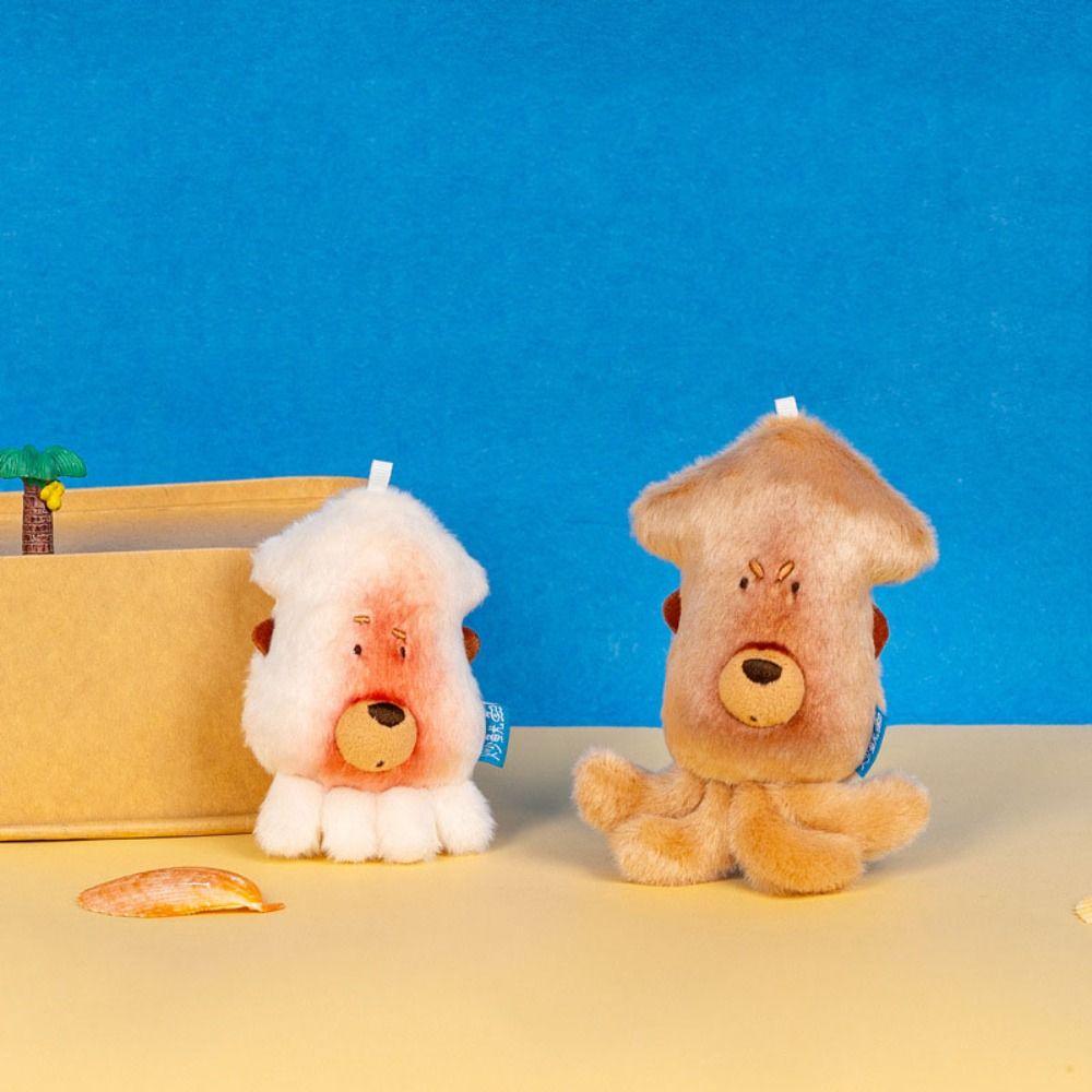 PP Cotton Squid Plush Keychain Fluffy Squid Plush Keyring Squid Plush Doll Pendant  Children