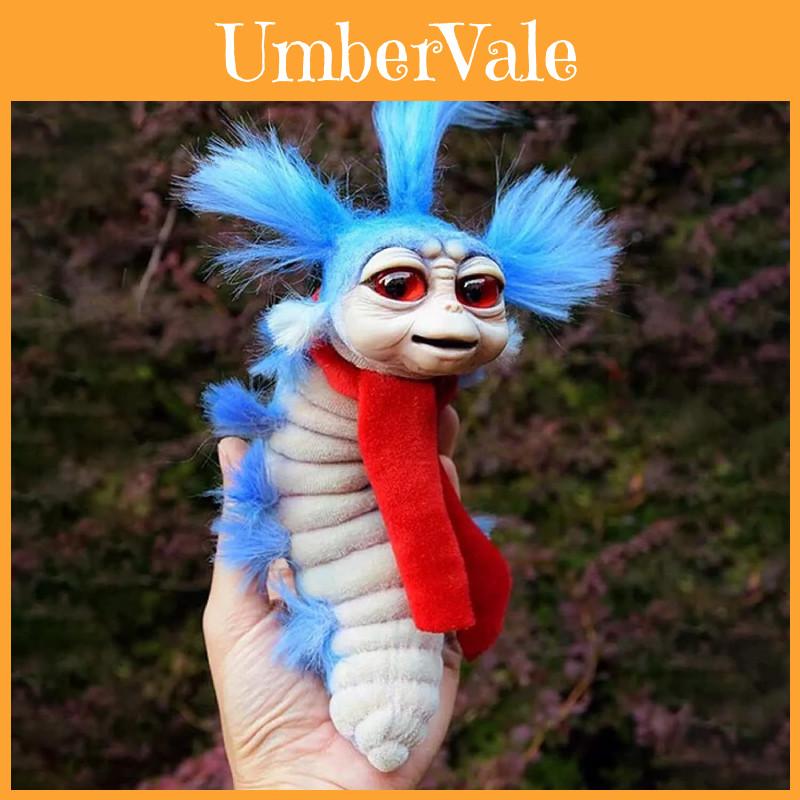 Schattig pluche wormpje van 19 cm in doolhofstijl, zacht katoenen knuffeldier voor in huis.