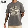 Streetwear Summer For Her Tshirt Skeleton Holding Moon With Stars And Text Short Sleeve Relaxed Fit ONeck Tees Cotton Tshirt