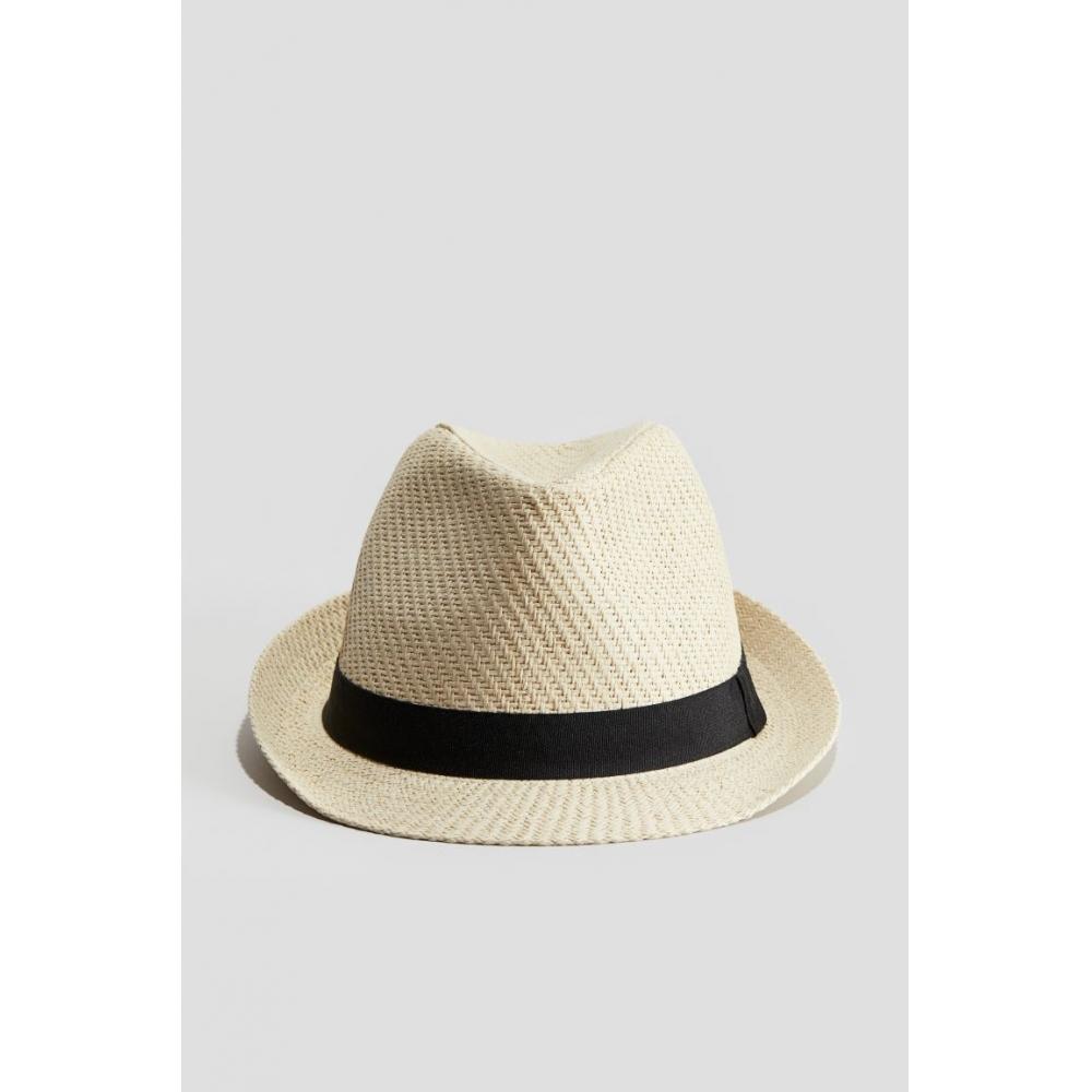 

Соломенная шляпа HM Fedora Style Светло-бежевая