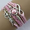 Ženy 8 Word Symbol Pletené vícevrstvé Love Heart Towers Faux Pearl náramek