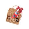 Plastic Wicker Picnics Basket with Handle Elegant House Shaped Rattan Suitcase Stylish Christmas Gift Packaging Box