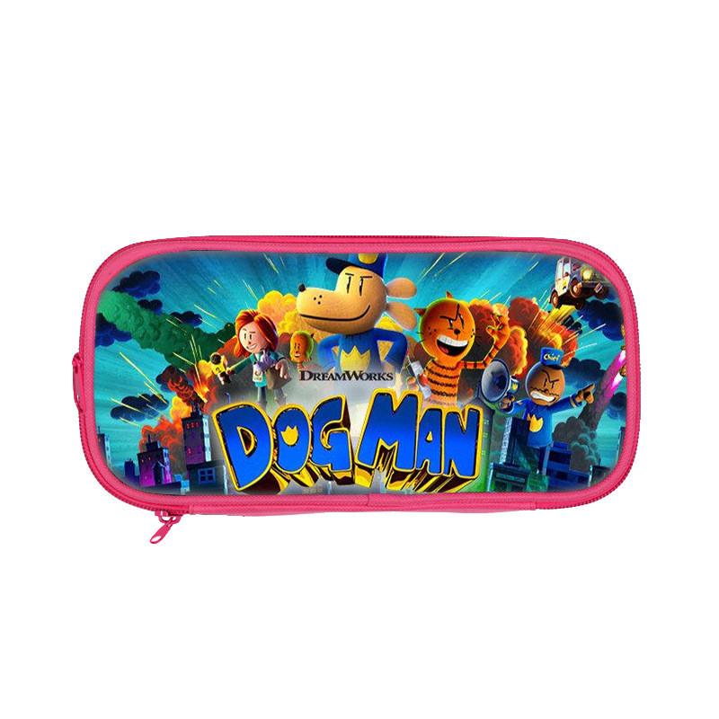 Dog Mans Cat Cartoon School Pen Bag With Durable Polyester For Elementary Students
