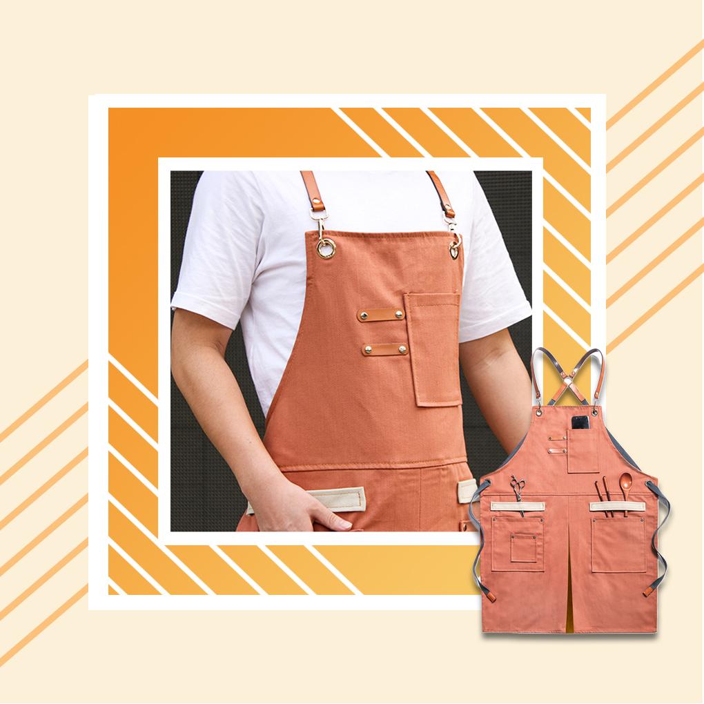 Work Apron Woodworking Mechanician Canvas Workshop Bib with Pockets Outdoor Painting Bar Washable Protective Aprons Bibs