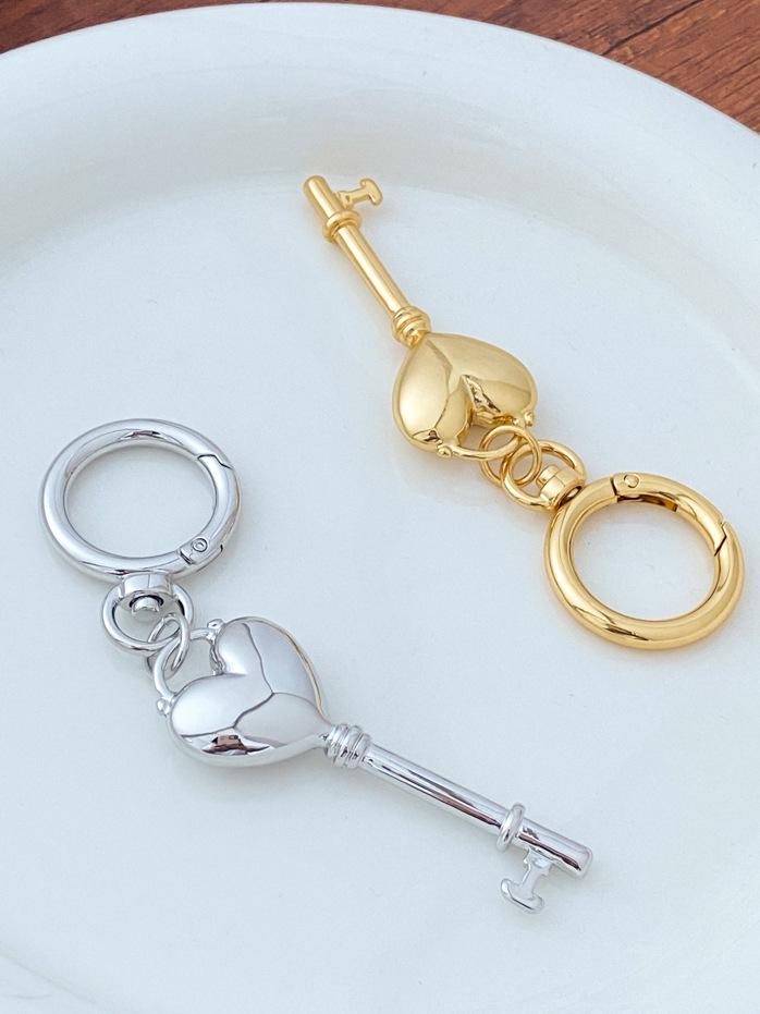 Heart Lock Keychain Set - Korean Style Couples' Bag Pendant Accessories