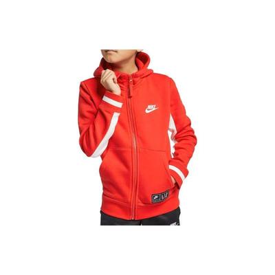 Kids Warm Hooded Sports Casual Zip Long Sleeve Jacket Kids Jackets Red CN6115-657