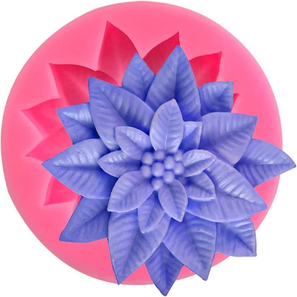2Pcs Pink Holly Leaf SiliconeMould Silicone Fondant Resin Mould Graduation Silicone Mould   Soap