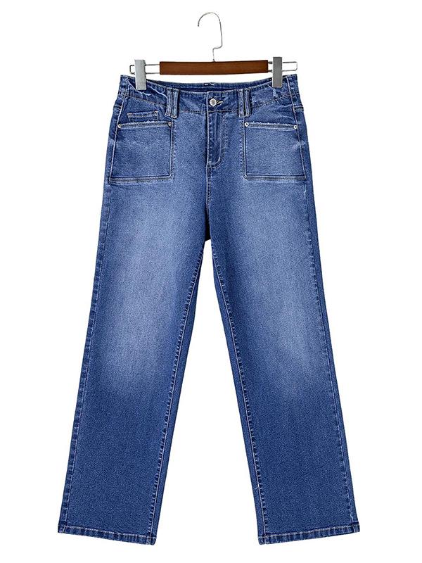 Damen Europäische & Amerikanische Mode Slim-Fit Vielseitige Stretch-Denimhose