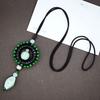 Collana in ceramica intrecciata in stile nazionale retrò, collana da donna, accessori per abbigliamento