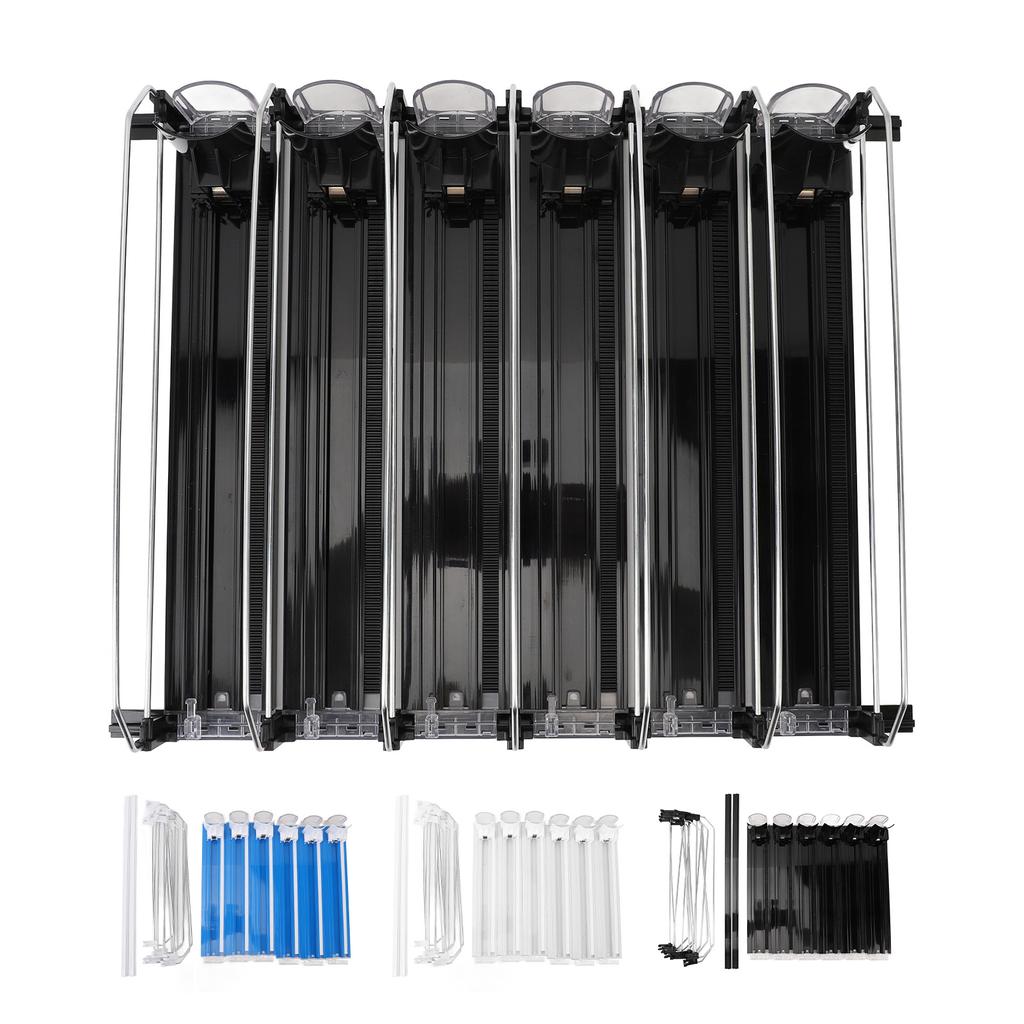 Drink Organizer for Fridge 6 Rows Adjustable Dampening Pusher Glide Soda Can Dispenser WIth Dampener For Beer Beverages