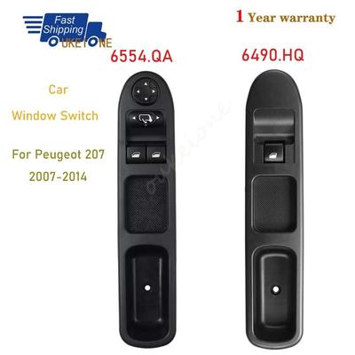 For 2007-2014 Peugeot 207 207SW Driver Passenger Side Window Control Switch Lift Glass + Retro Foldable Button 6554.QA 6490.HQ
