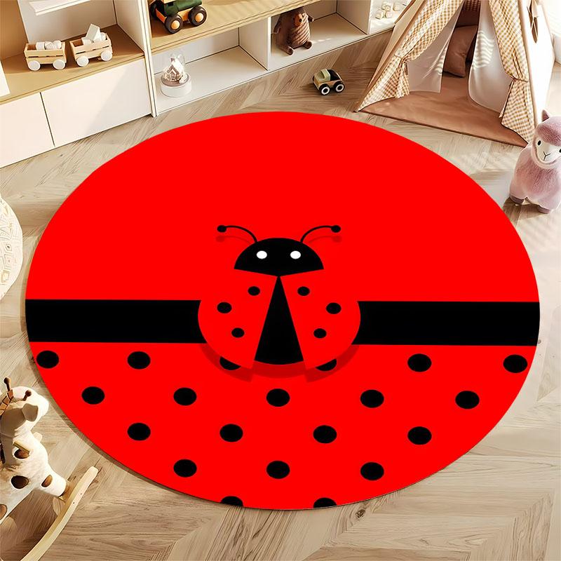 Bunter Marienkäfer Runder Teppich für Kinderzimmer Dekoration runder Teppich für Zuhause Sofa Schlafzimmer, Geschenk