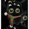 Little Black Cat Bag Pendant Cartoon Cute Animal Plush Doll Student Backpack Fashion Pendant Car Keychain Birthday Surprise Gift