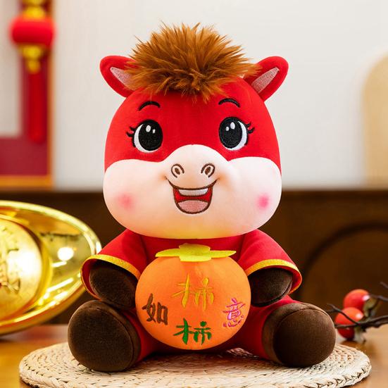 2026 Year of The Horse Stuffed Animal Plush Toy Chinese New Year Zodiac Horse Doll God of Wealth Peace Mascot Doll