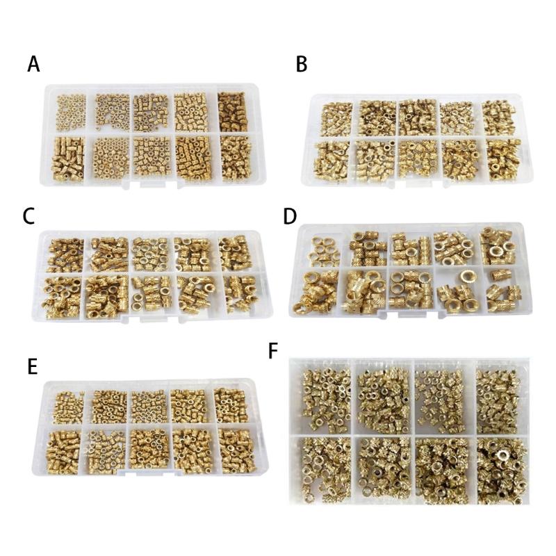 Metal Nut set Brass Threaded Insert Nut set Essential Fasteners Heat Resistant Nut set Gift for Engineers & Hobbyists