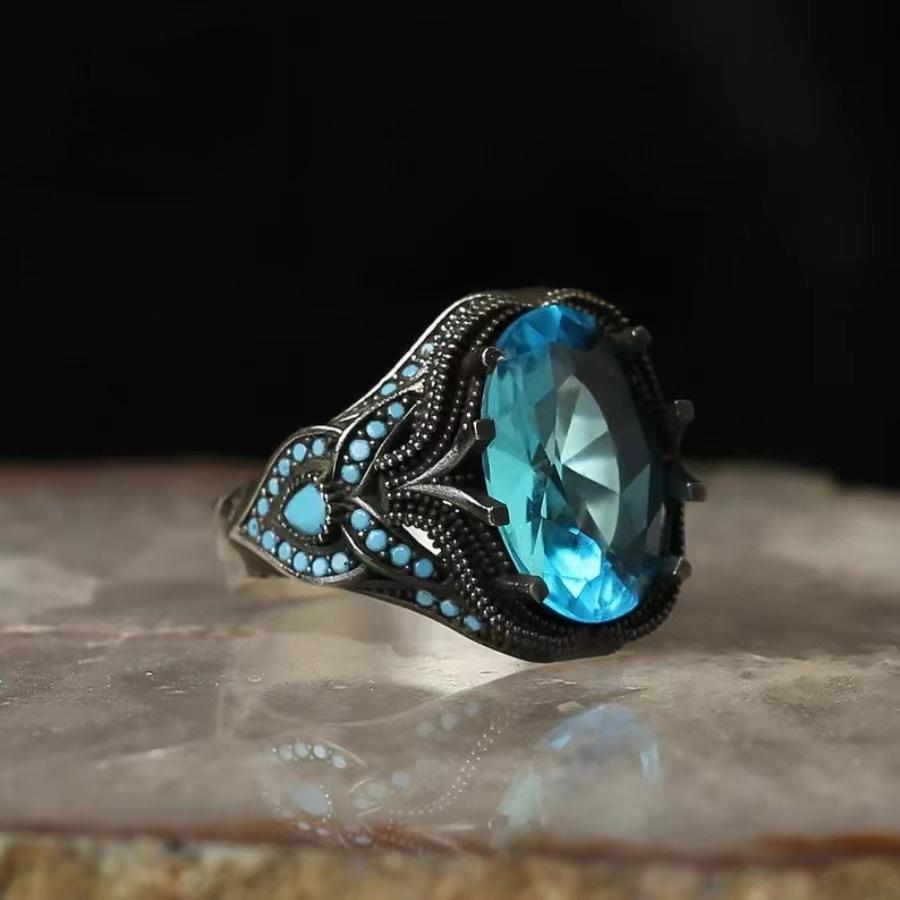 New Fashion Men s Ring Personalized Vintage Punk European and American Diamond Ring 7