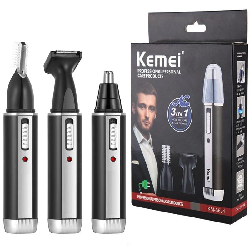 Original Kemei Rechargeable 4in1 Micro Hair Trimmer For Men Electric Shaver Beard Trimer Nose Ear Eyebrow Trimmer For Nose Cuts