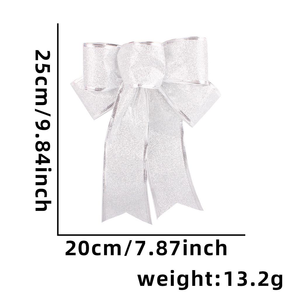 Gold Glitter Christmas Tree Bow Ornament - 25CM 