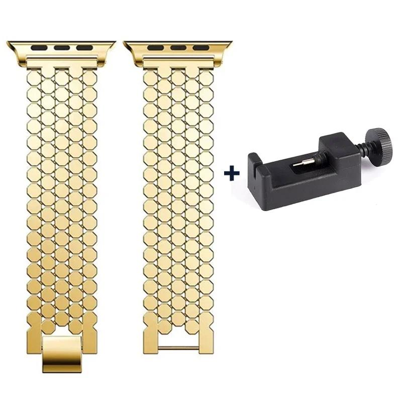 Stainless Steel Bands For Apple Watch Series 9 8 7 6 SE 5 4 3 Ultra2 1 Band49 38 42 40 44 41 45mm Bracelet Loop For Iwatch Wrist