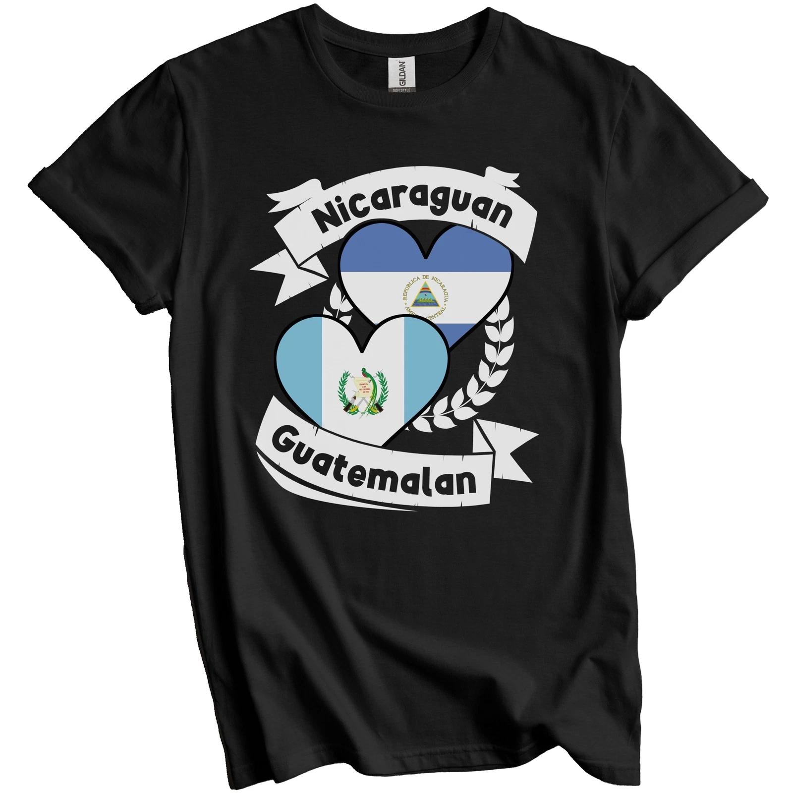 Nicaraguan Guatemalan Heart Flags Nicaragua Guatemala T-Shirt XL