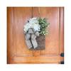 Spring Wildflower Door Hanging Basket Wreath with Spring Welcome Sign for Easter Day