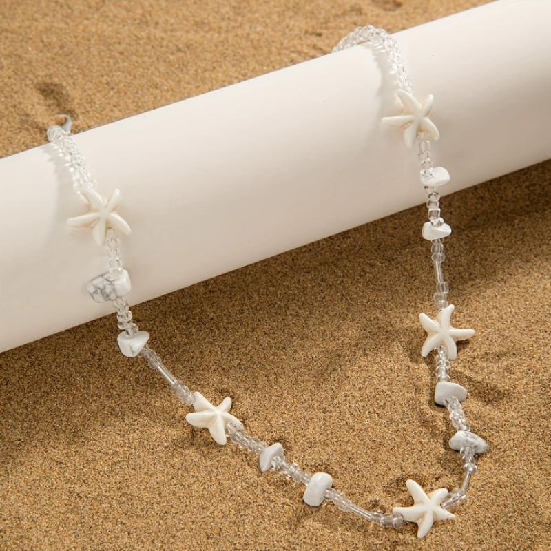 Богемное персонализированное ожерелье из бусин с морской звездой, женский стиль для пляжного отдыха, аксессуары для праздничной вечеринки, ювелирные изделия в подарок