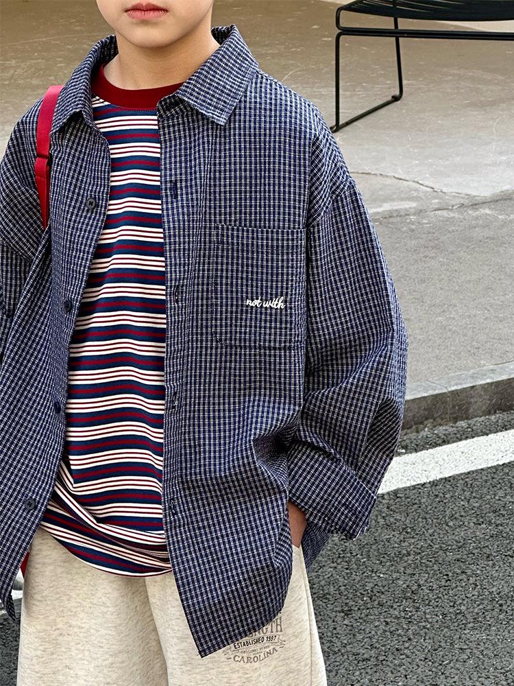 2025 Spring Retro Plaid Shirts for Boys and Girls