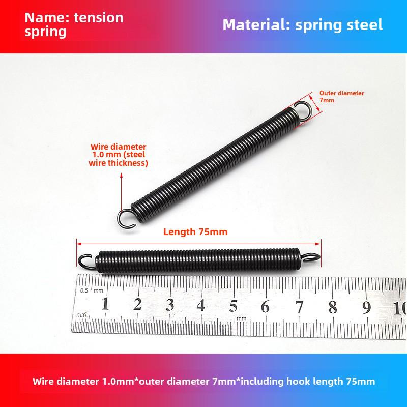 1.0mm Yellow Spring Steel Tension Spring with Hook Clamp for Mop Brake Binding Machine