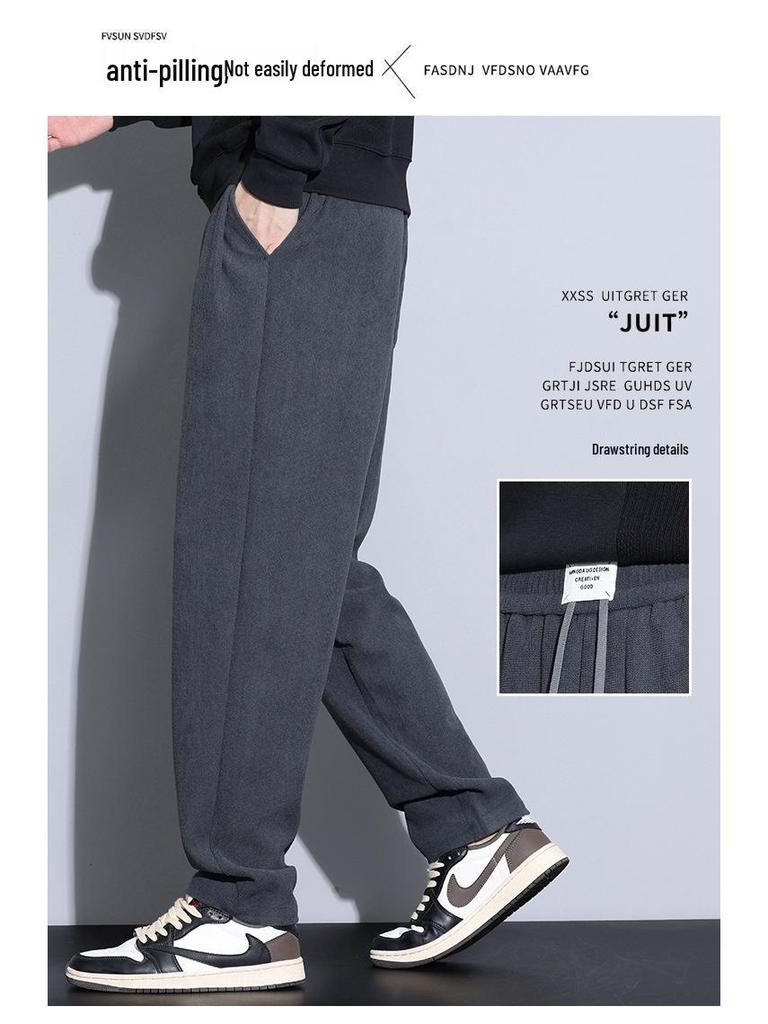 Herren Elastische Gerade Geschnittene Fleecegefütterte Freizeithose - Trendy & Vielseitig