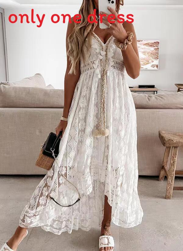 Elegant Satin Long Dress With V Neck For Summer Beach And Casual Wear