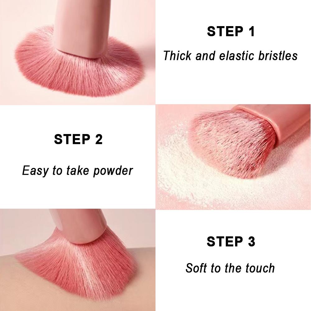Reisegröße 5-teiliges Make-up Pinselset mit Etui und Spiegel - Weich, hautfreundlich und tragbar