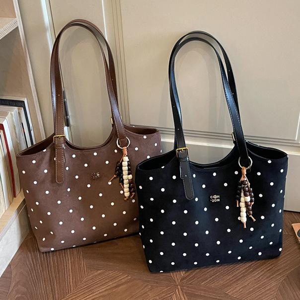 Polka Dot Women's Versatile Tote Bag - Large Capacity Niche Fashion Shoulder & Crossbody Bag