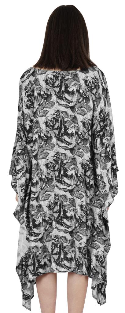 Moomaya Women  s  Short  Tunic  Kaftan  Casual Kimono Mini Beach Dress Swimsuit Cover Up