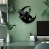 1pc Black Metal Fairy Wall Decor - Moon Phase Wall Art, Indoor/Outdoor Home Decor & Fairy Room Gift