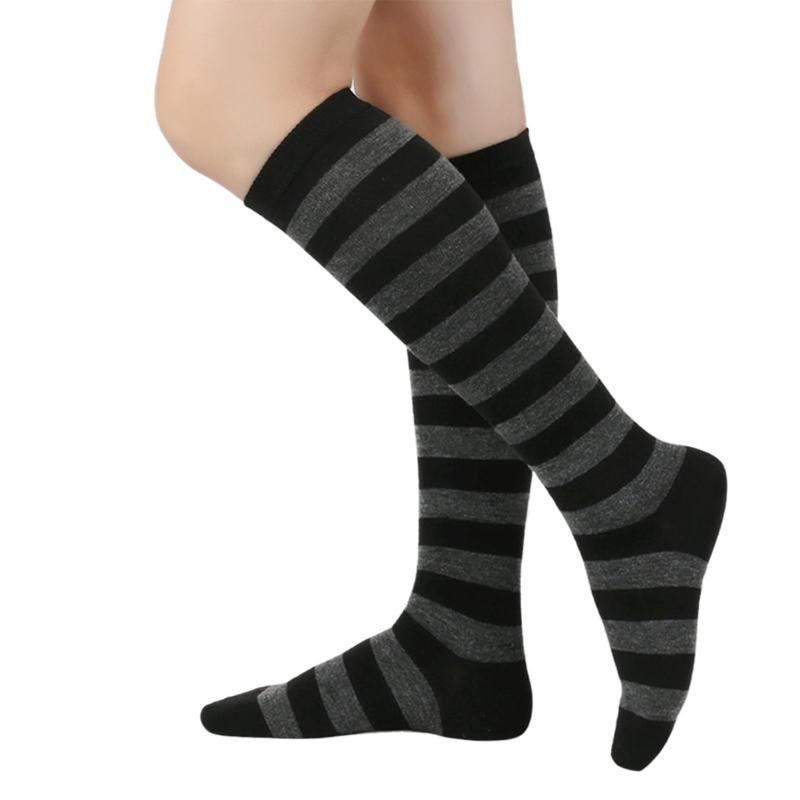 Damen Kniestrümpfe Gestreifte Lange Schlauchsocken Sportliche Strümpfe Halloween Cosplay Kostüme Kniestrümpfe Geschenk