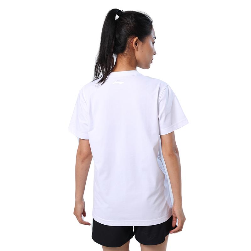 Li Ning Table Tennis Series Quick-Dry Round Neck Pullover Cultural Short Sleeve T-Shirt Unisex Tops White AHSSC21-3