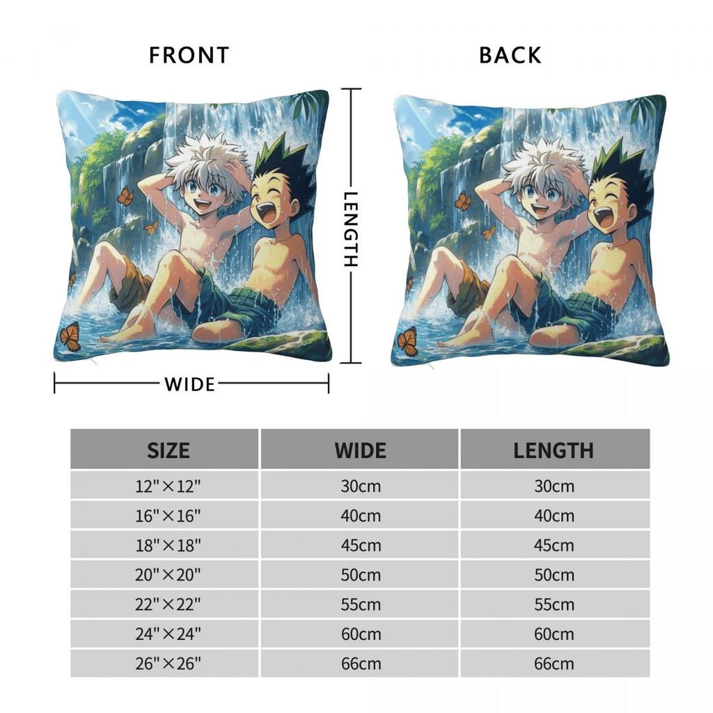HXH Gon And Killua Hunter Pillowcase Product Printing Cushion Cover Throw Pillow Cover Home Decoration Square Multi Size