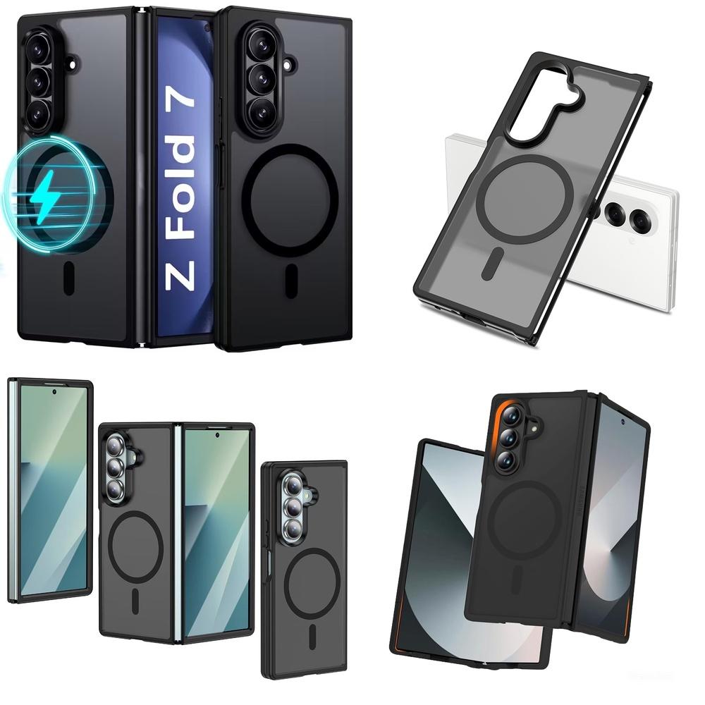 Durable Matte Frosted Hybrid Magnetic Drop Proof Bumper Protective Phone Case for Samsung Galaxy ZFold 7 5G 6 8 Wide Daily Use