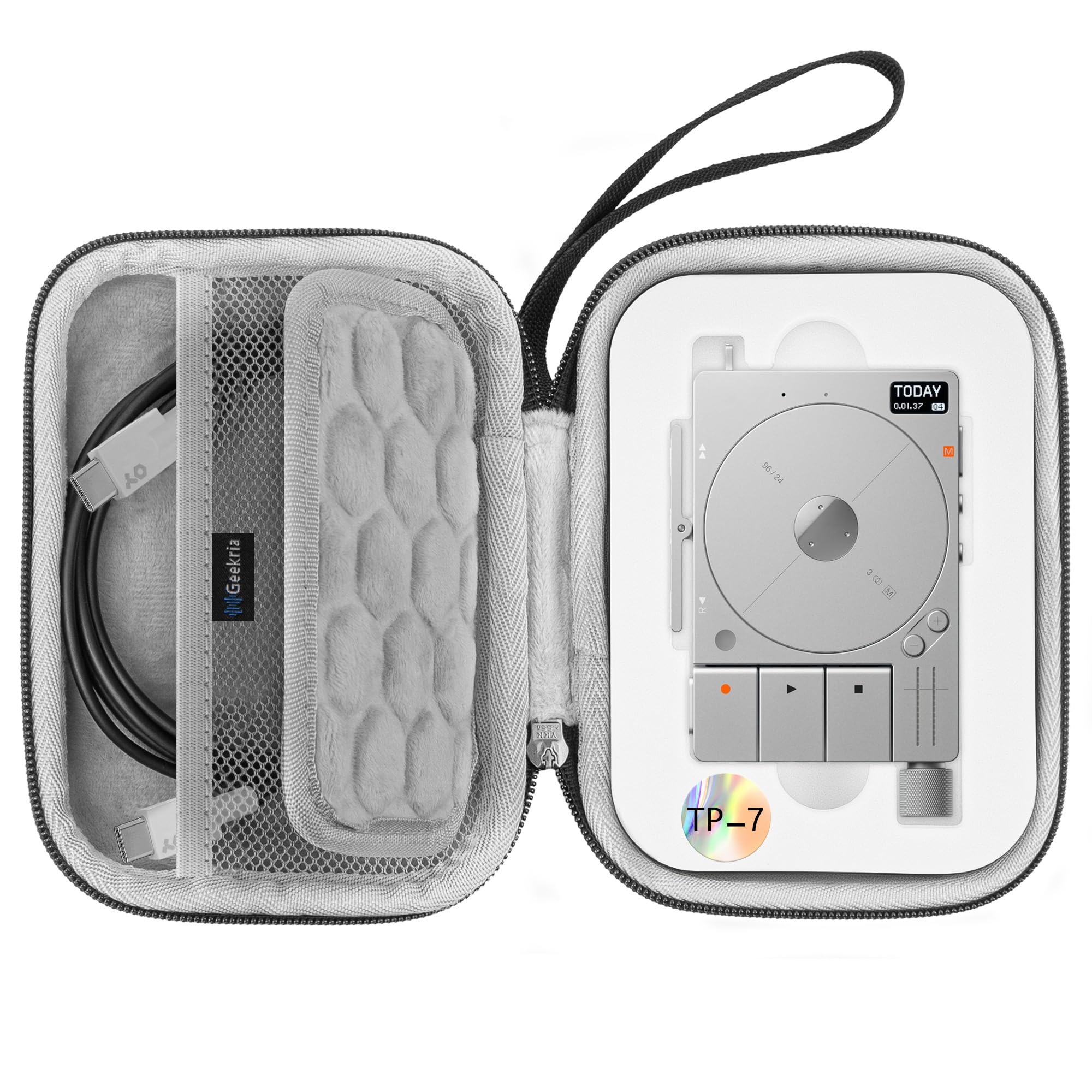 

Geekria Audio Interface Carrying Case Compatible with Teenage Engineering EVA Hardshell Portable Travel Bag TP-7, (Dark Gray)