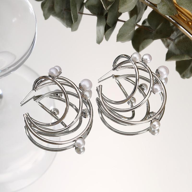 

Популярний простий темперамент, сережки-кільця, модні сережки легкої розкоші 2025 осінь та зима, прикраси для вух срібний