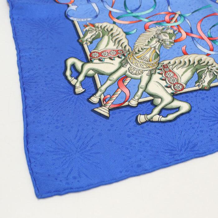 [USED]excellent condition HERMES Carre Used, scarf, 90, women's, blue.