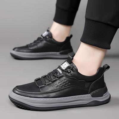 FashionLeisure Leather Shoes for Men Lace Up Oxfords Casual Sneakers Fashion Leather Men Shoes Spring Wearable Platform Shoes Men