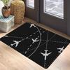 Aviation Theme Carpet Mat - Spitfire Airplane Rainbow Stripes Flight Route Pilot Collector Decorative Home Decoration Rug