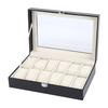 12 Weiche Kissen Uhrenbox Schmuck Auslage Aufbewahrungs Organizer Box Koffer Schwarz