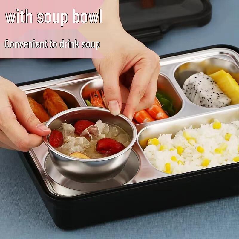 304 Stainless Steel Multi-Compartment Sealed Bento Box