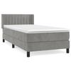 3131051 vidaXL Lit à sommier tapissier et matelas Gris clair 90x190 cm Velours