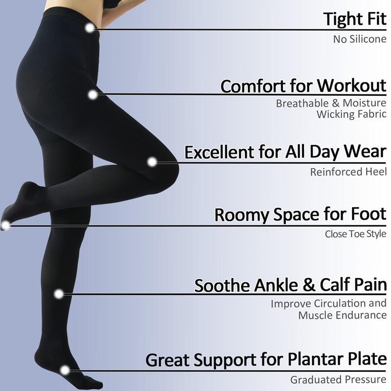 Medyczne rajstopy uciskowe damskie męskie kryjące z zamkniętymi palcami 20-30 mmHg stopniowany ucisk rajstopy pończochy na żylaki obrzęki