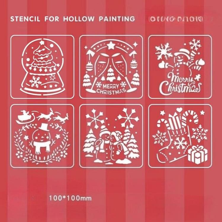 Christmas Stencils For Crafts Reusable Christmas Tree Stencil Hollow Drawing Stencils Educational Holiday Stencils Christmas