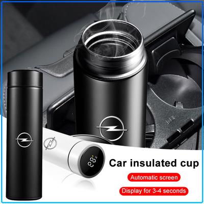 500ml Stainless Steel Car Emblem Intelligent Temperature Cup Coffee Cup Cover For Crosa D Astra H Insignia Astra J Zafira B Mokkaastra Astra G