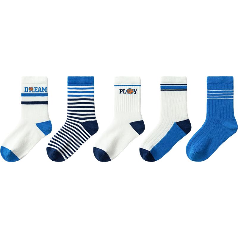 

Balabala Boys Mid-Calf Cotton Socks (5-Pair Set) 170